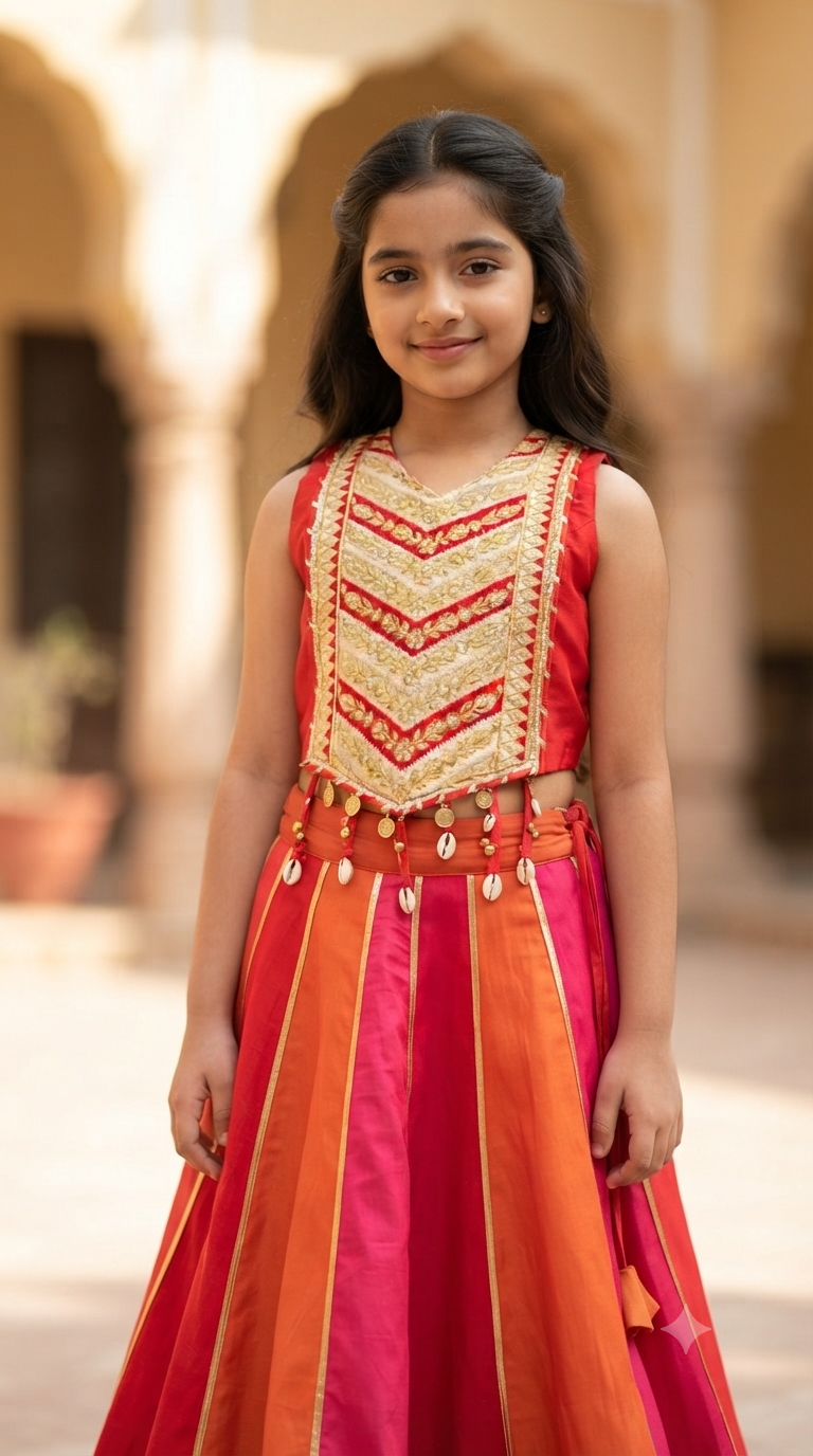 Orenge Multi-Color Chaniya Choli