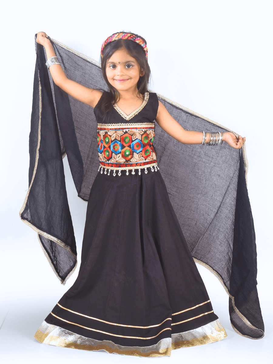 Black Embroidered Lehenga Choli Set