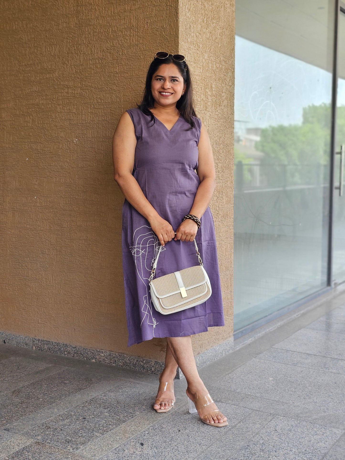 Contemporary Chic Mauve One-Piece