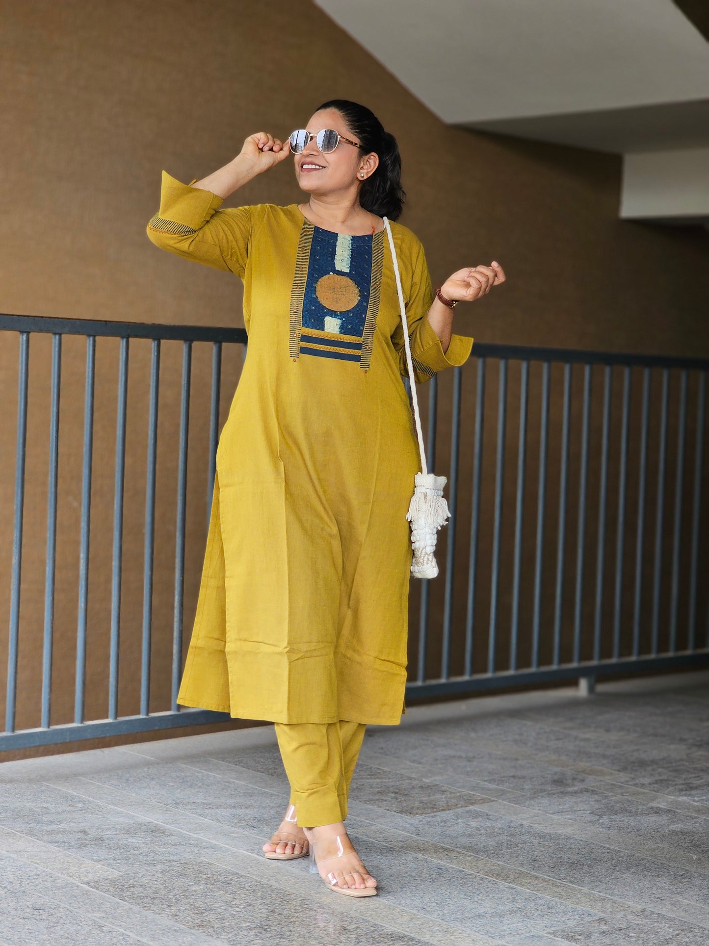 Olive & Indigo Elegance Kurta-Plazoo Set