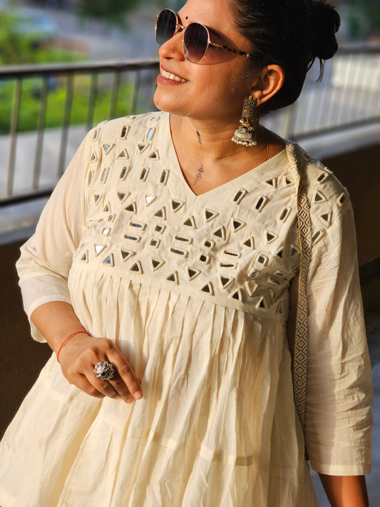 Off-White Flare Chaniya Choli