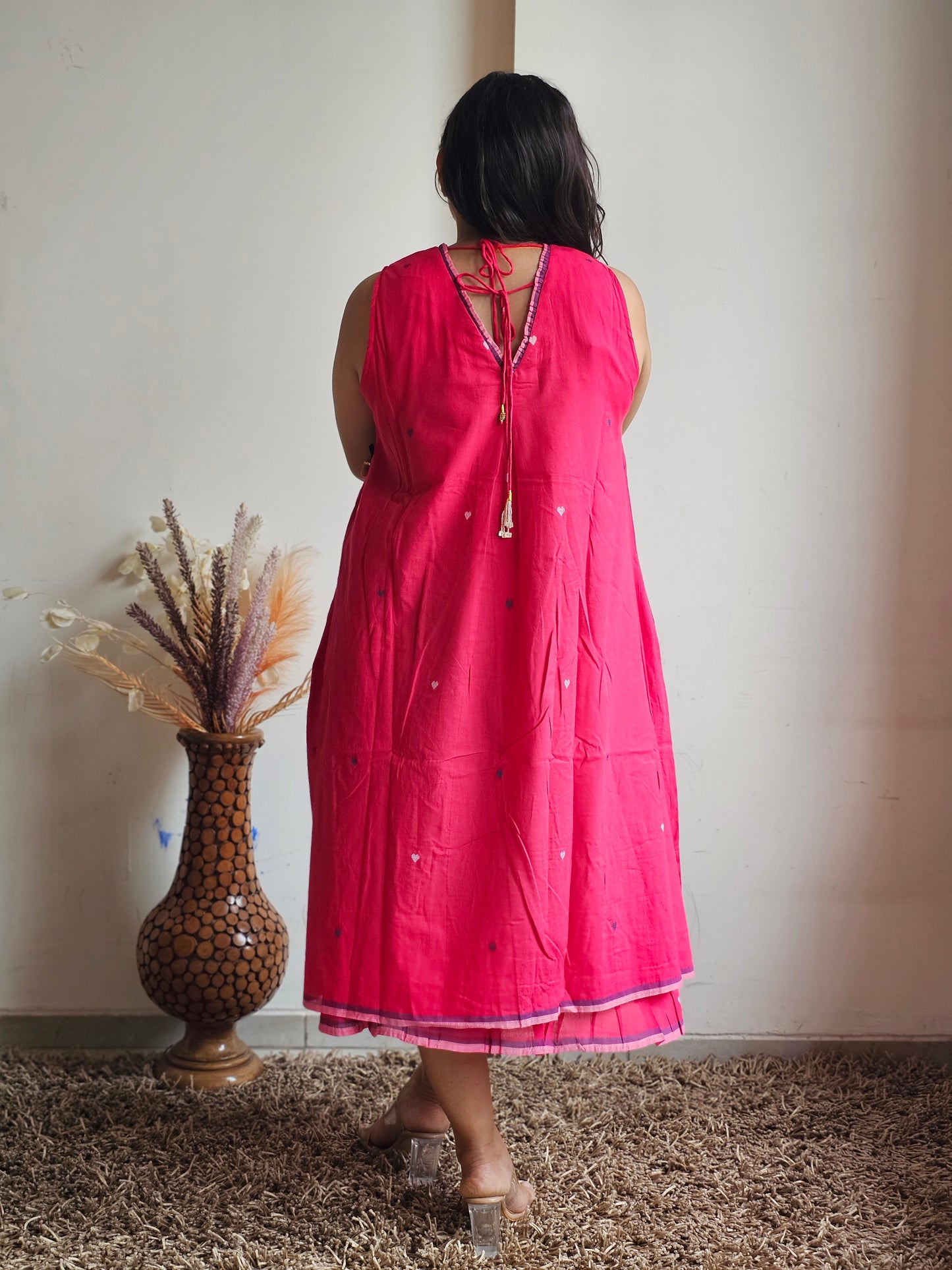 Rani Pink Layered Sleeveless Dress