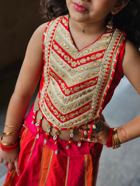 Orenge Multi-Color Chaniya Choli