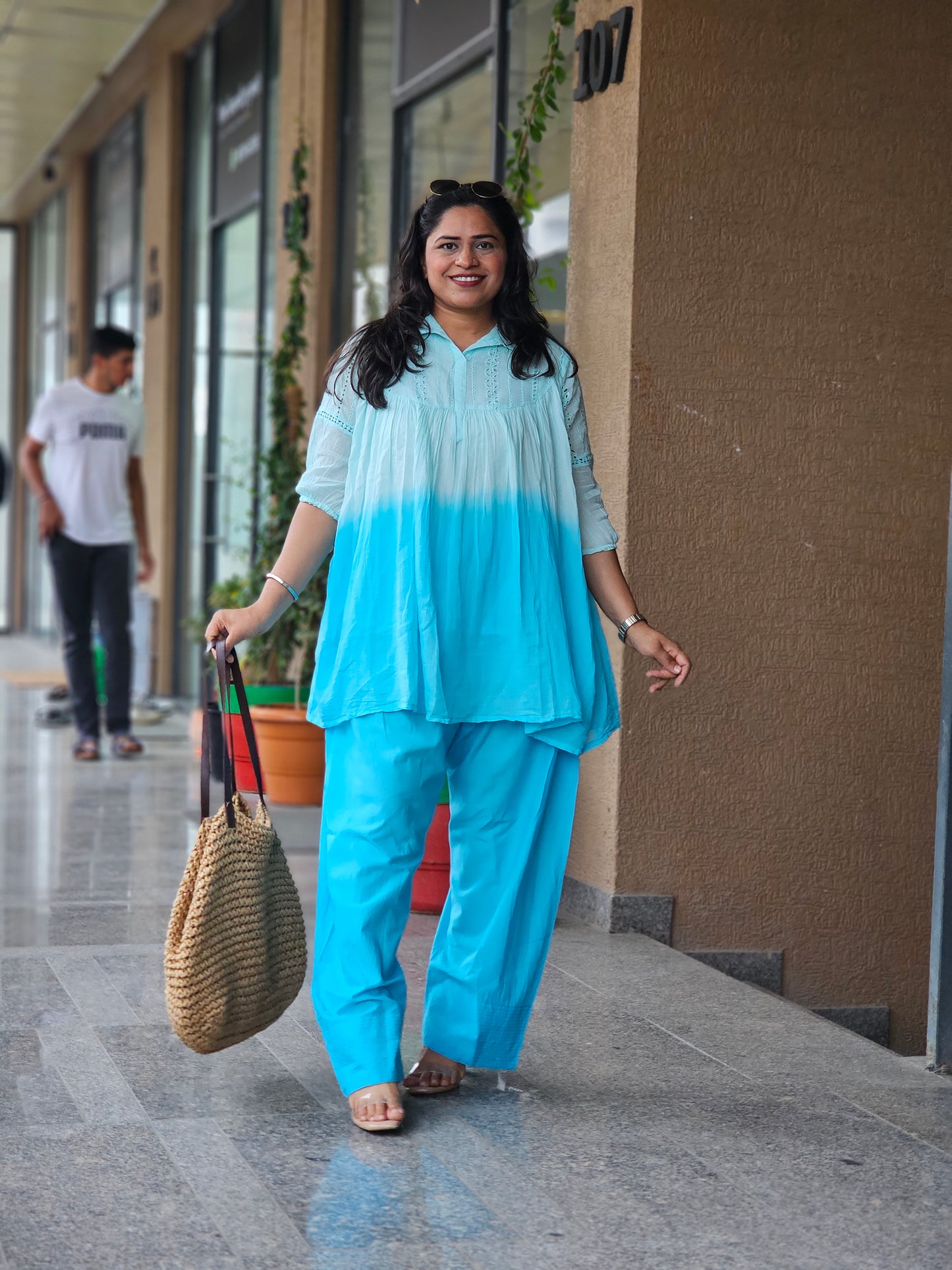 Sky Blue Farsi Co-Ord Set