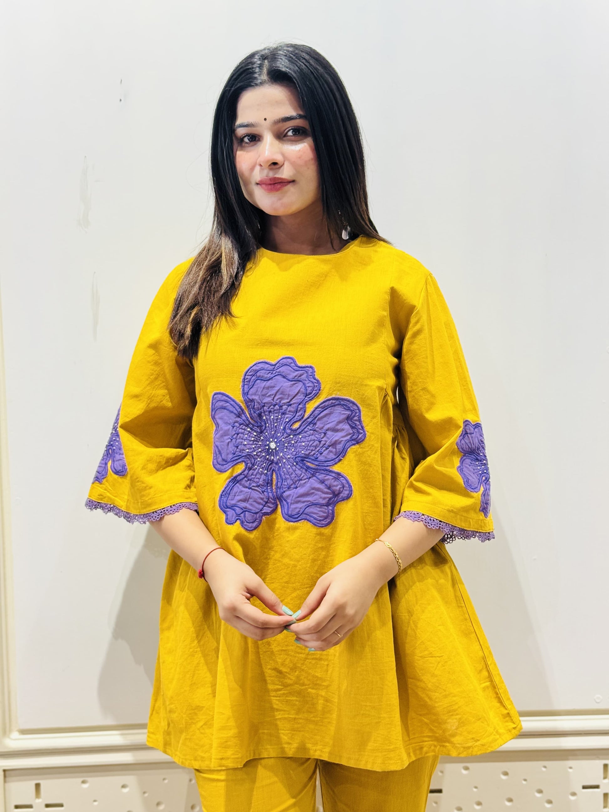 Mustard Yellow Floral Co-ord Set