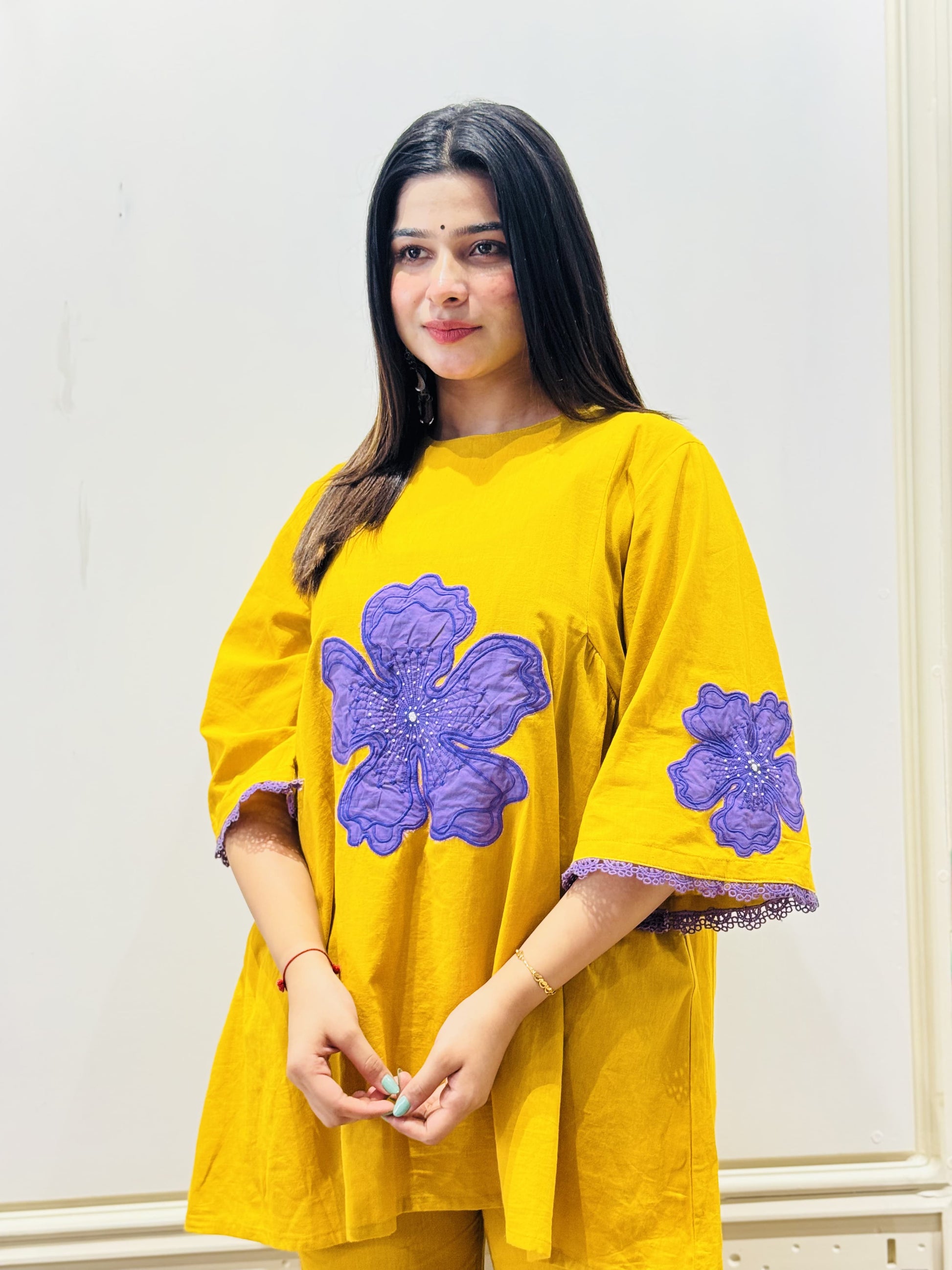 Mustard Yellow Floral Co-ord Set