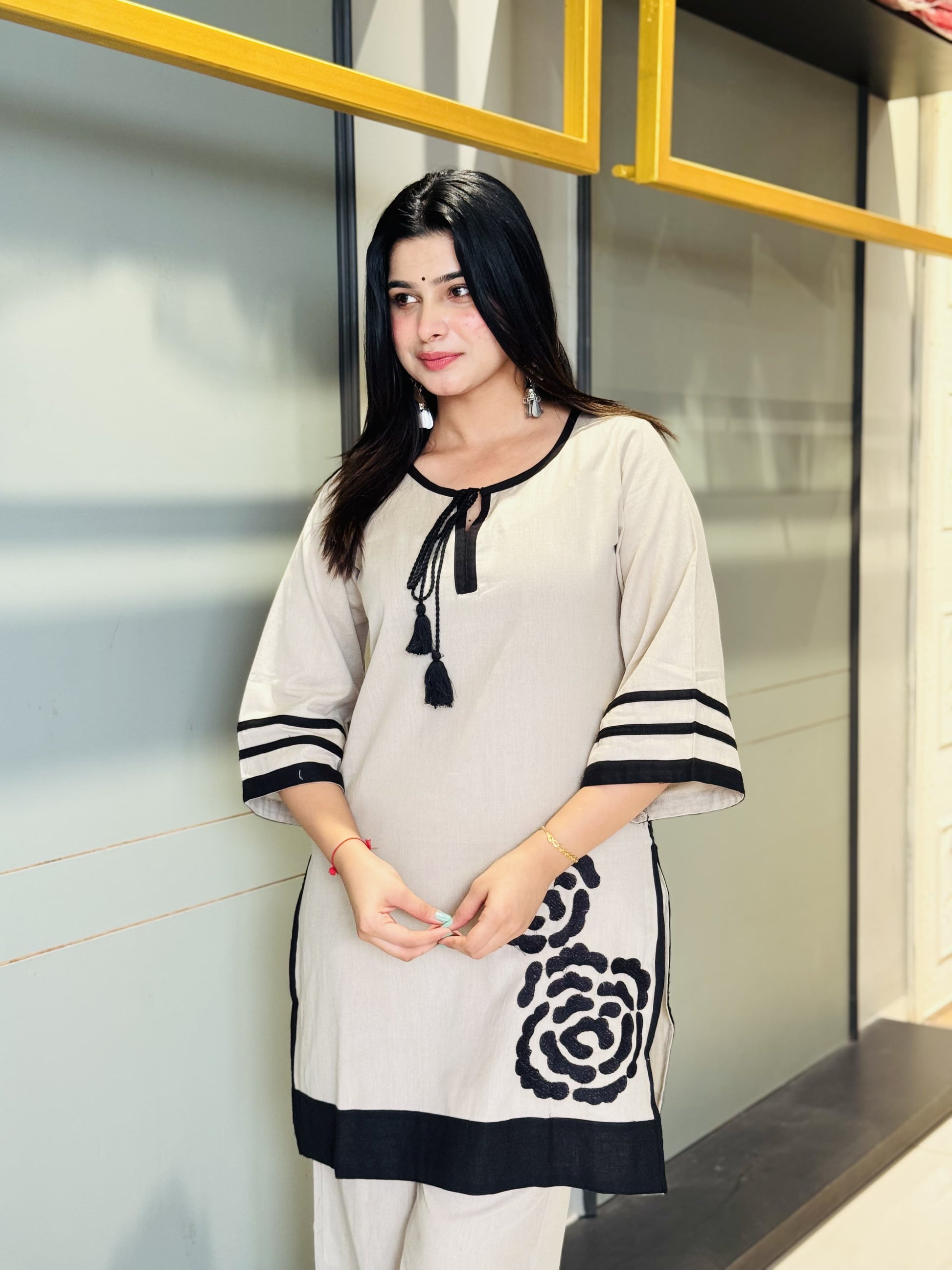 Monochrome Rose Printed Co-ord Set