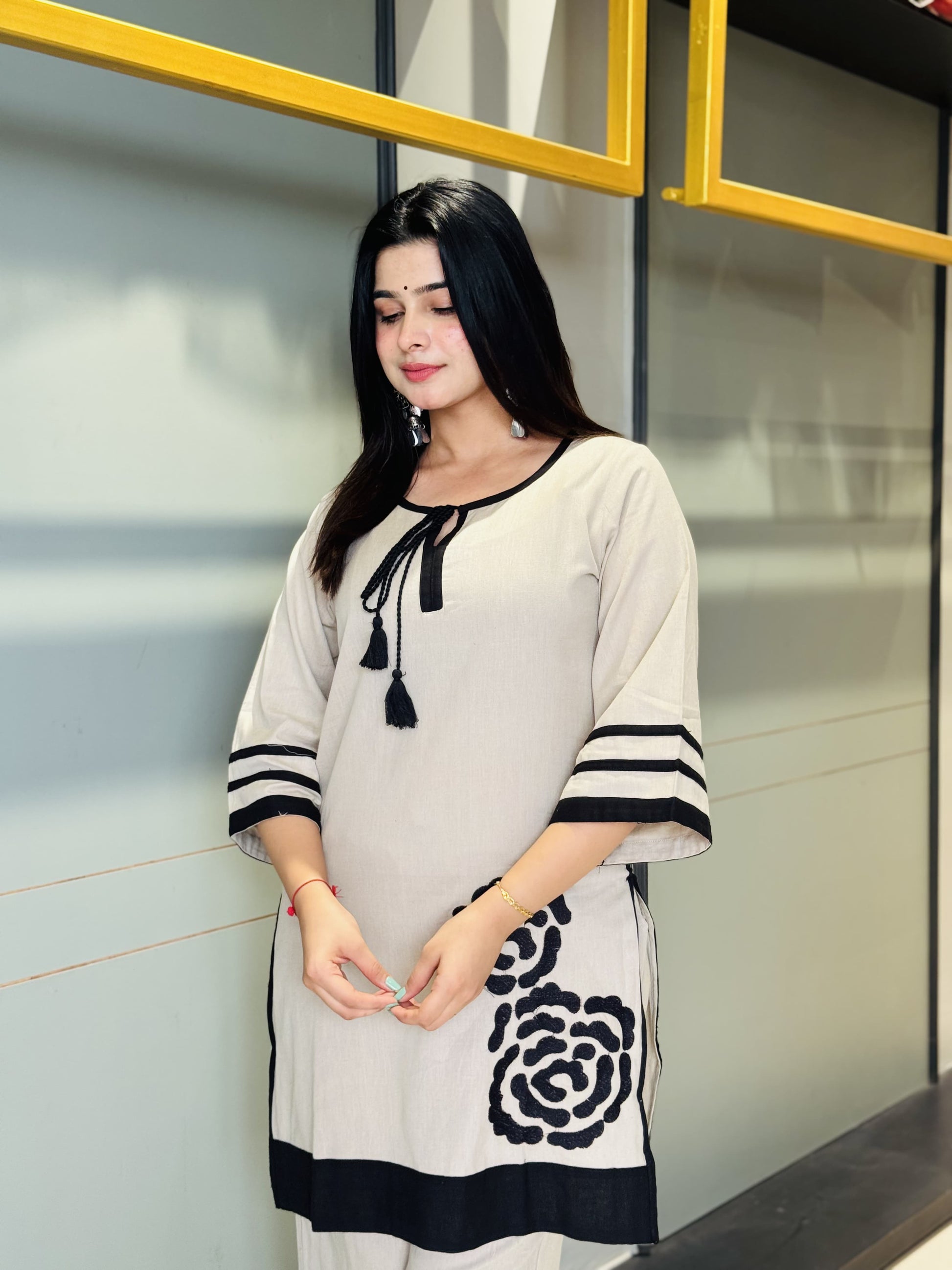 Monochrome Rose Printed Co-ord Set