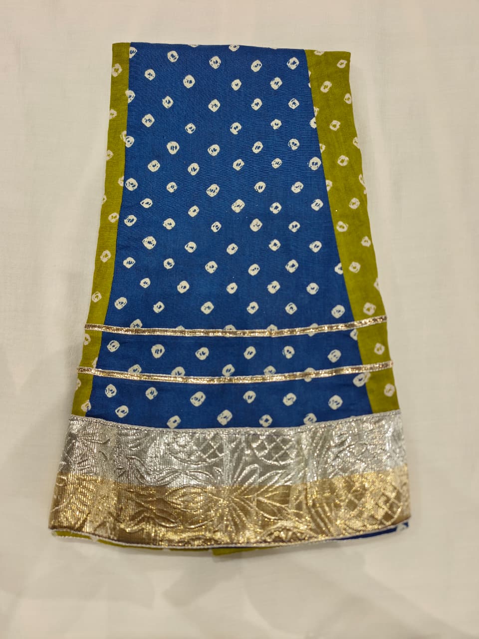 Blue & Yellow Bandhani Lehenga Choli