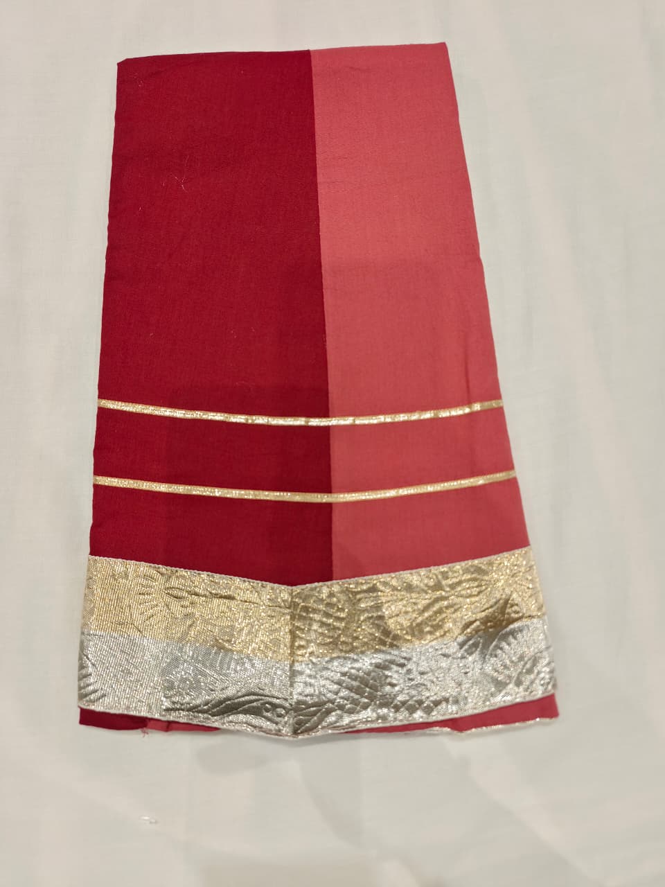 Rust Red & Coral Embroidered Lehenga Choli Set