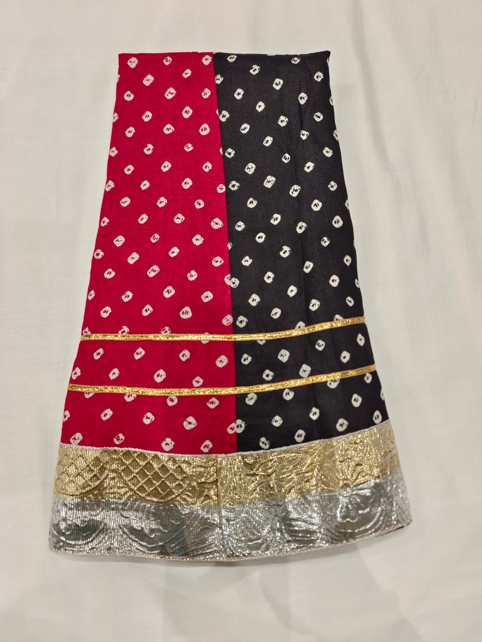 Black & Red Floral Embroidered Lehenga Choli Set