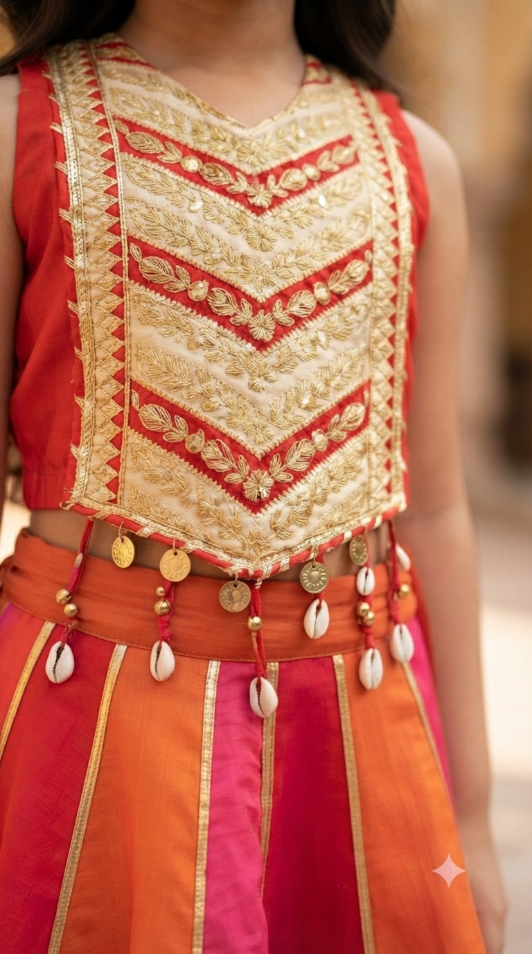 Orenge Multi-Color Chaniya Choli