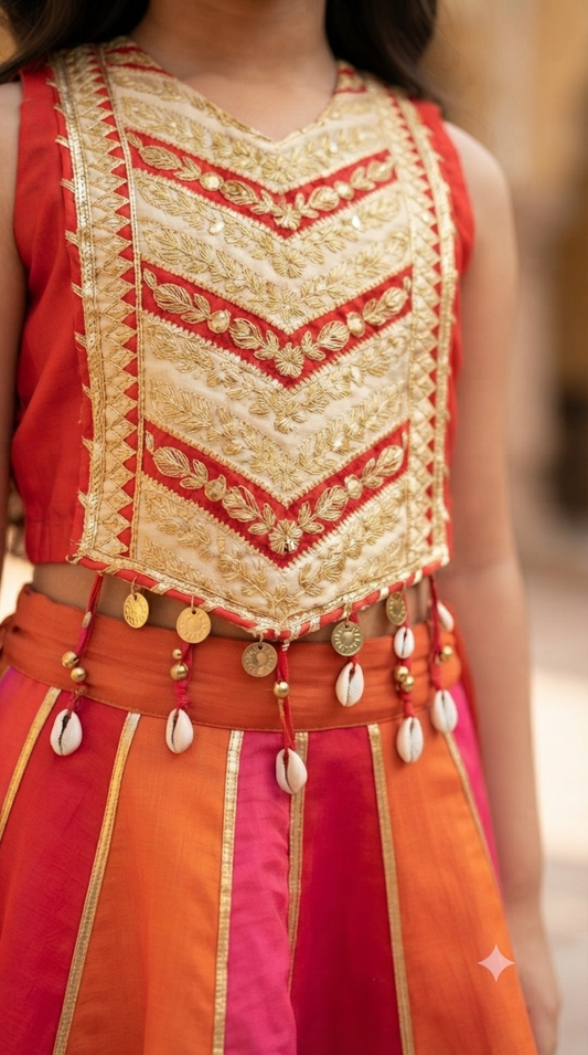 Orenge Multi-Color Chaniya Choli