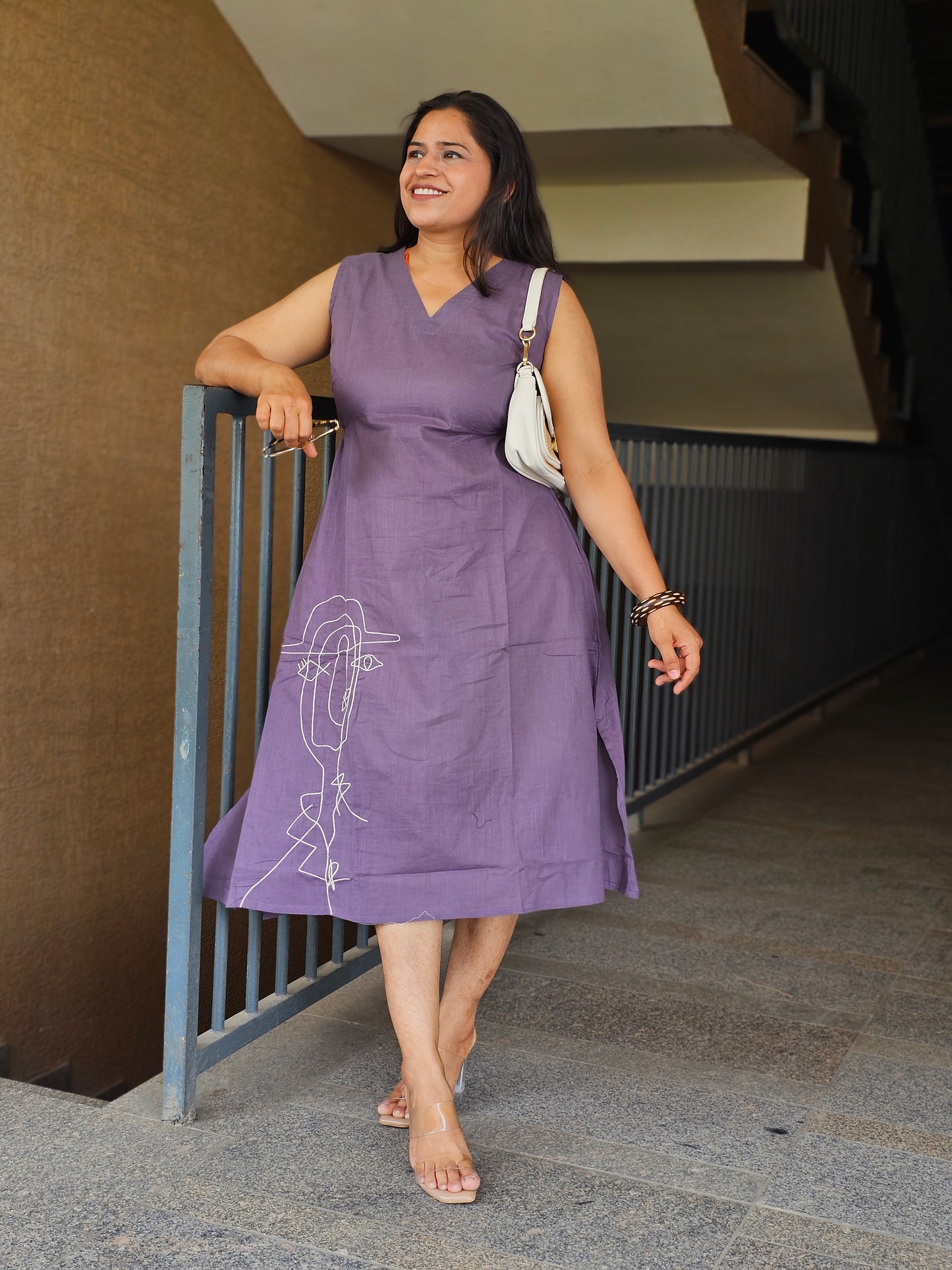 Contemporary Chic Mauve One-Piece