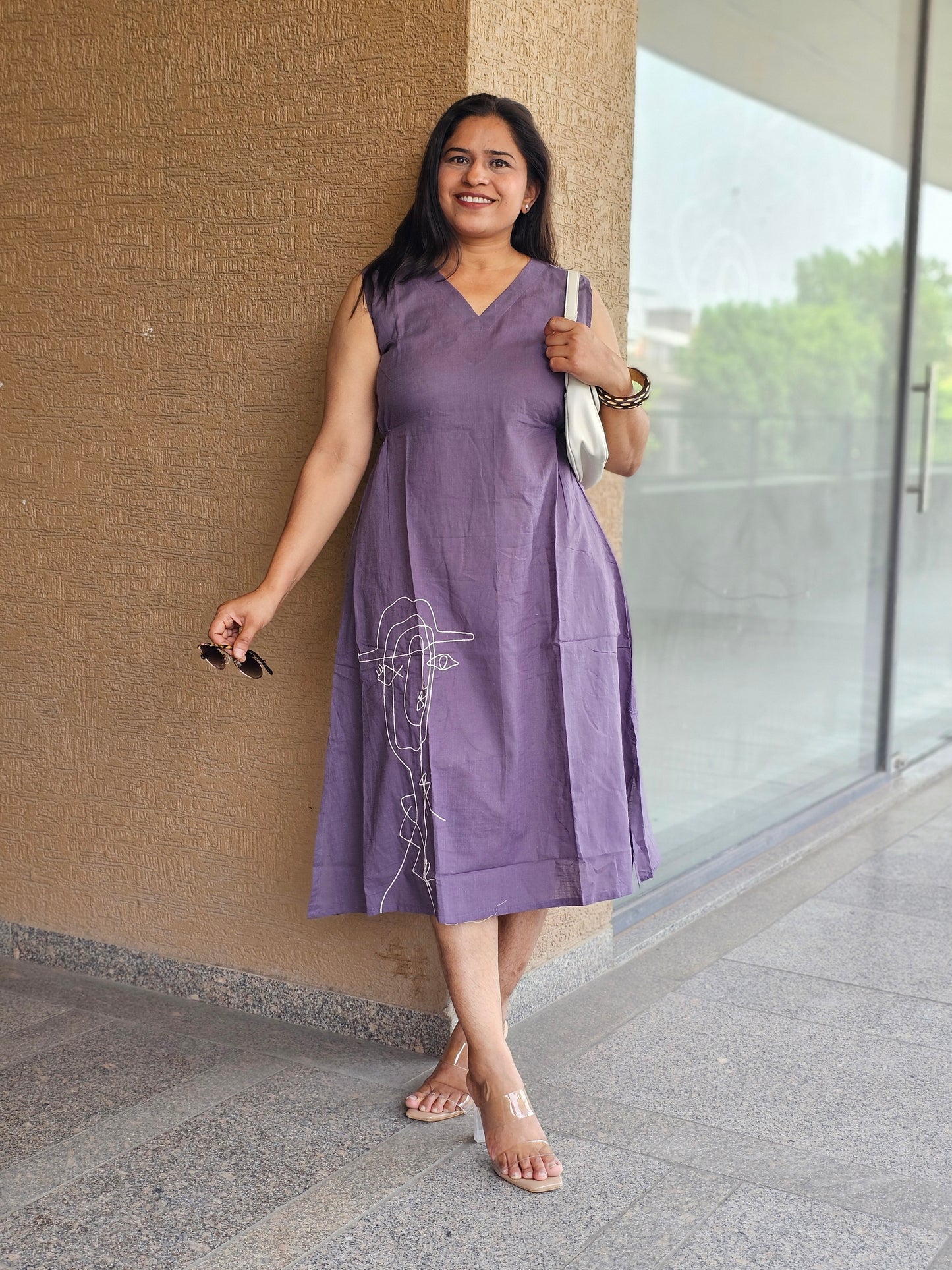 Contemporary Chic Mauve One-Piece
