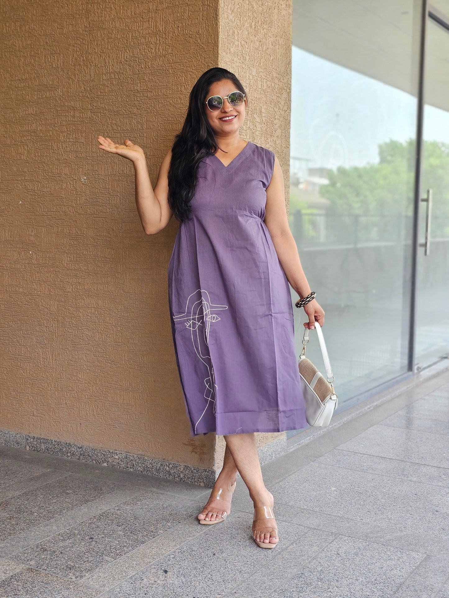 Contemporary Chic Mauve One-Piece