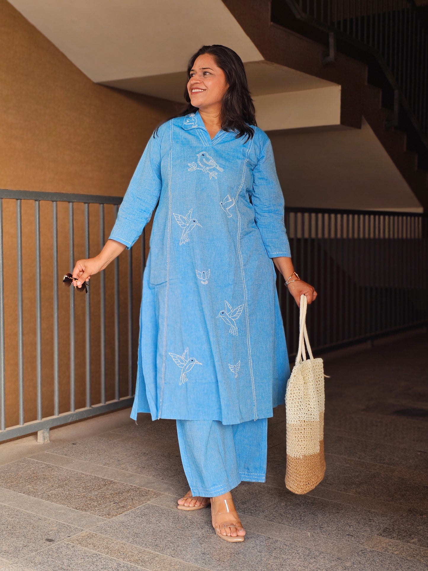 The Blue Hummingbird Cotton Set