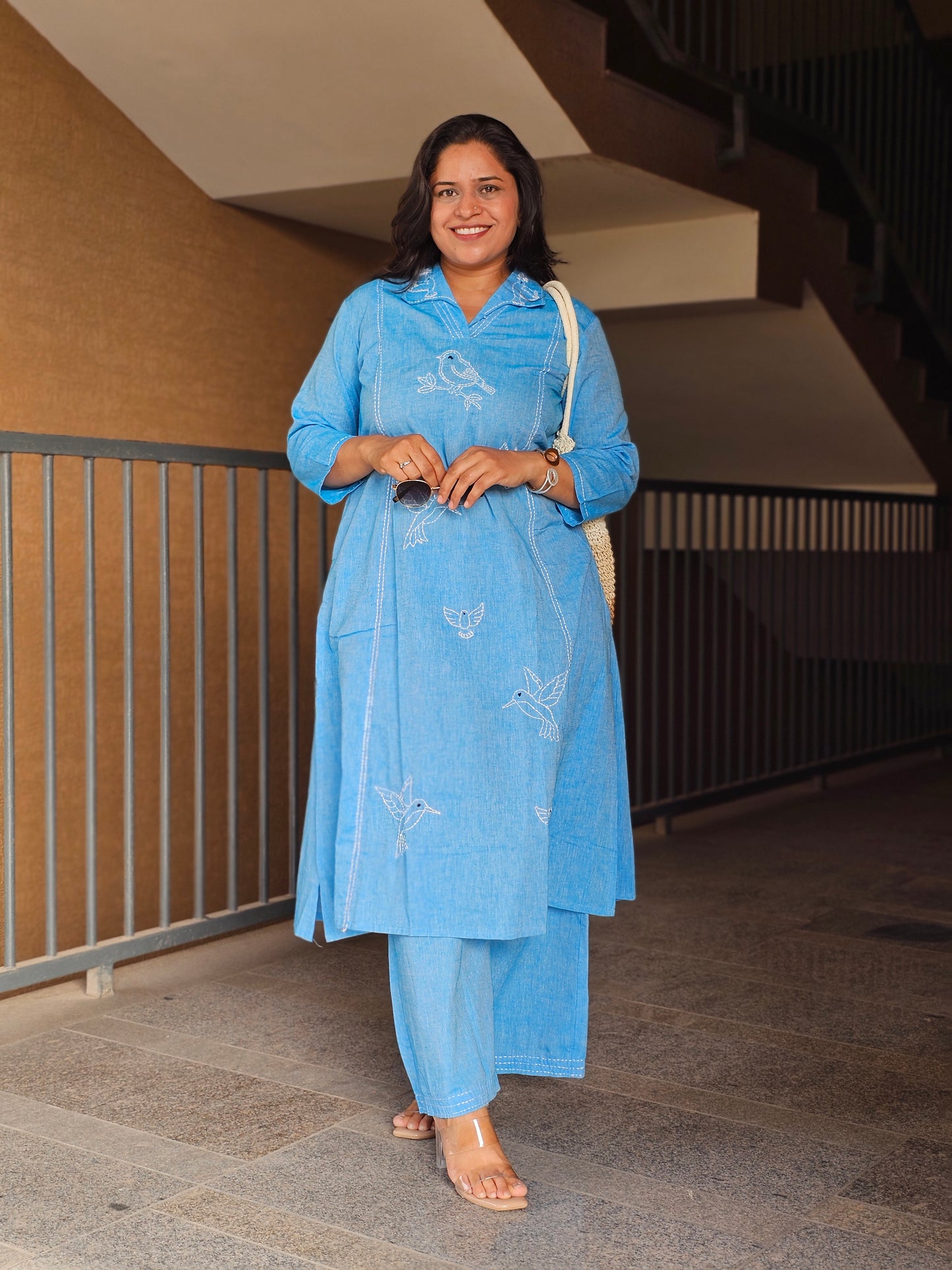 The Blue Hummingbird Cotton Set