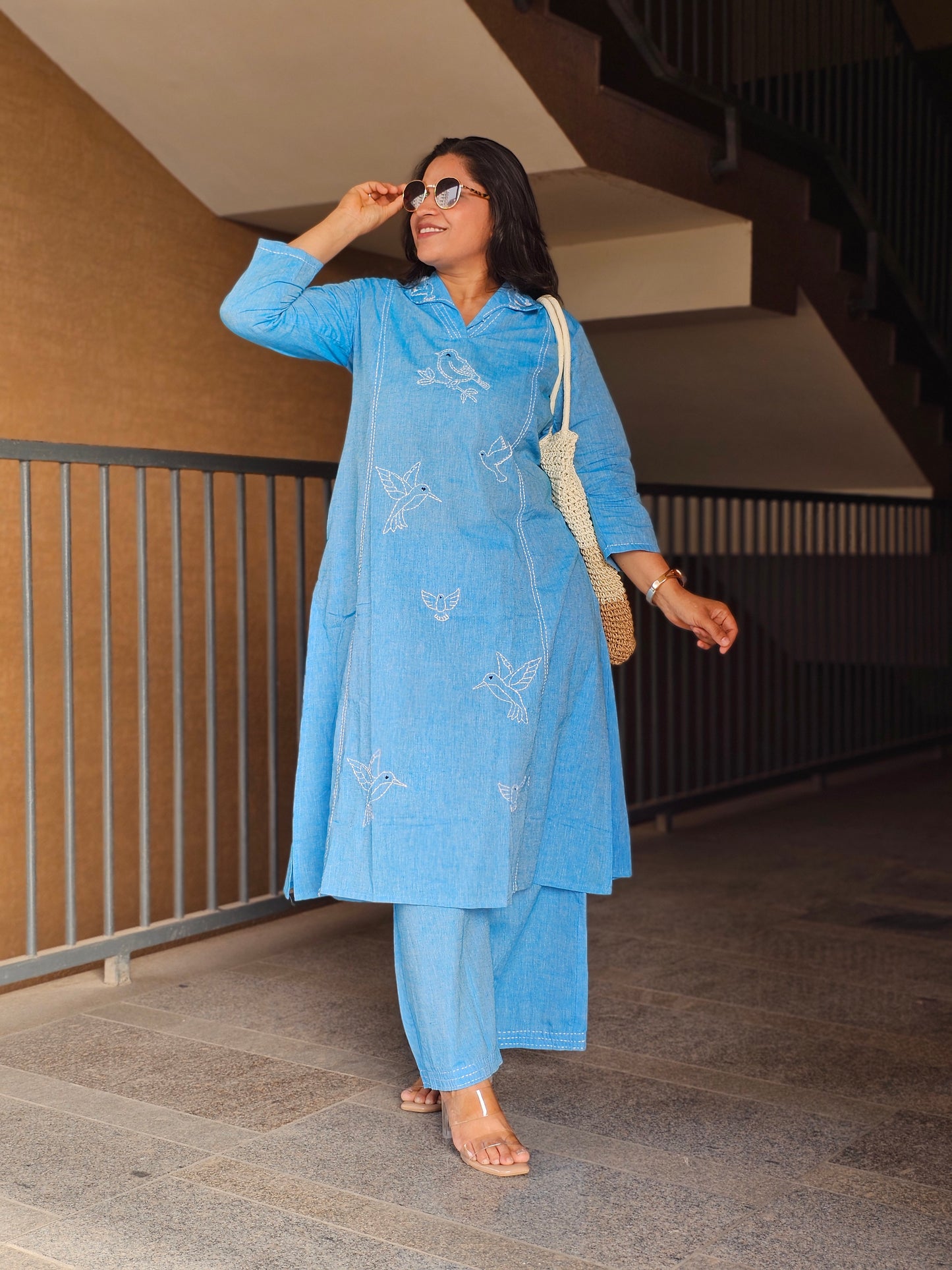The Blue Hummingbird Cotton Set