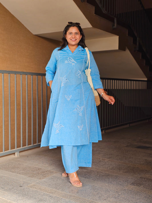 The Blue Hummingbird Cotton Set