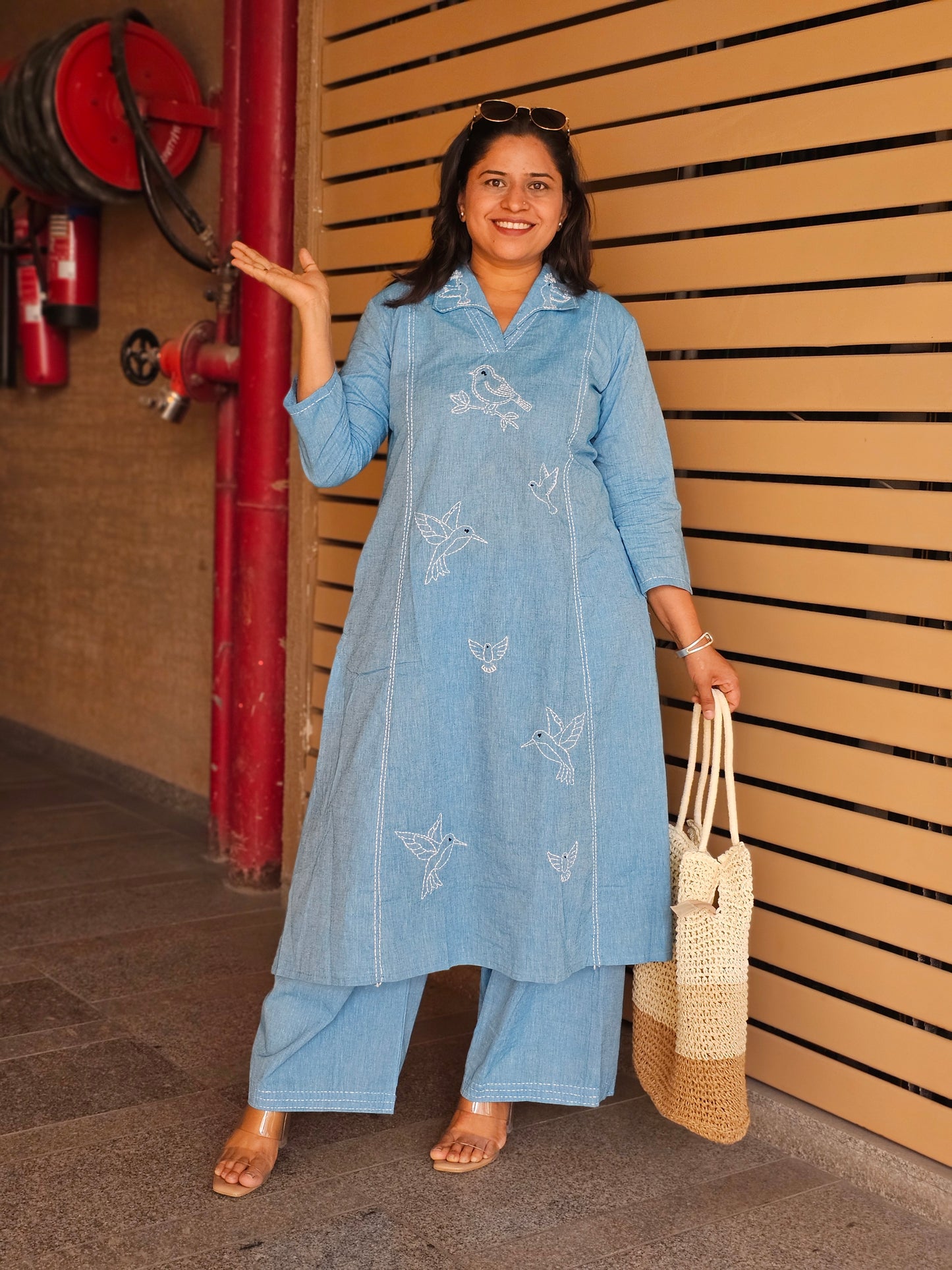 The Blue Hummingbird Cotton Set