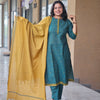 Deep Teal & Mustard Zari Booti 3PCS Set