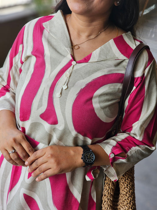 Pink Marble Fusion Tunic Dress