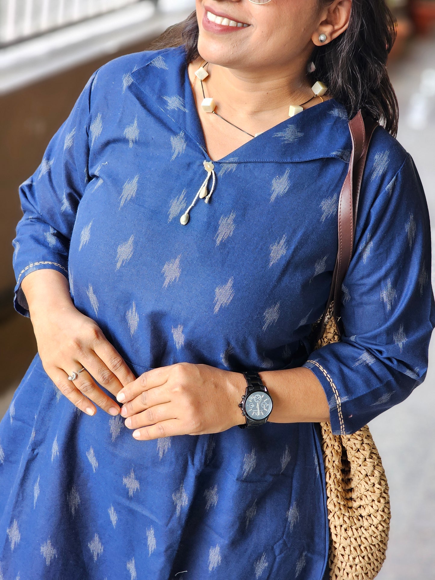 The Indigo Boho-Chic Flared Dress