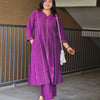 Royal Plum Cotton Kurta Palazzo Set