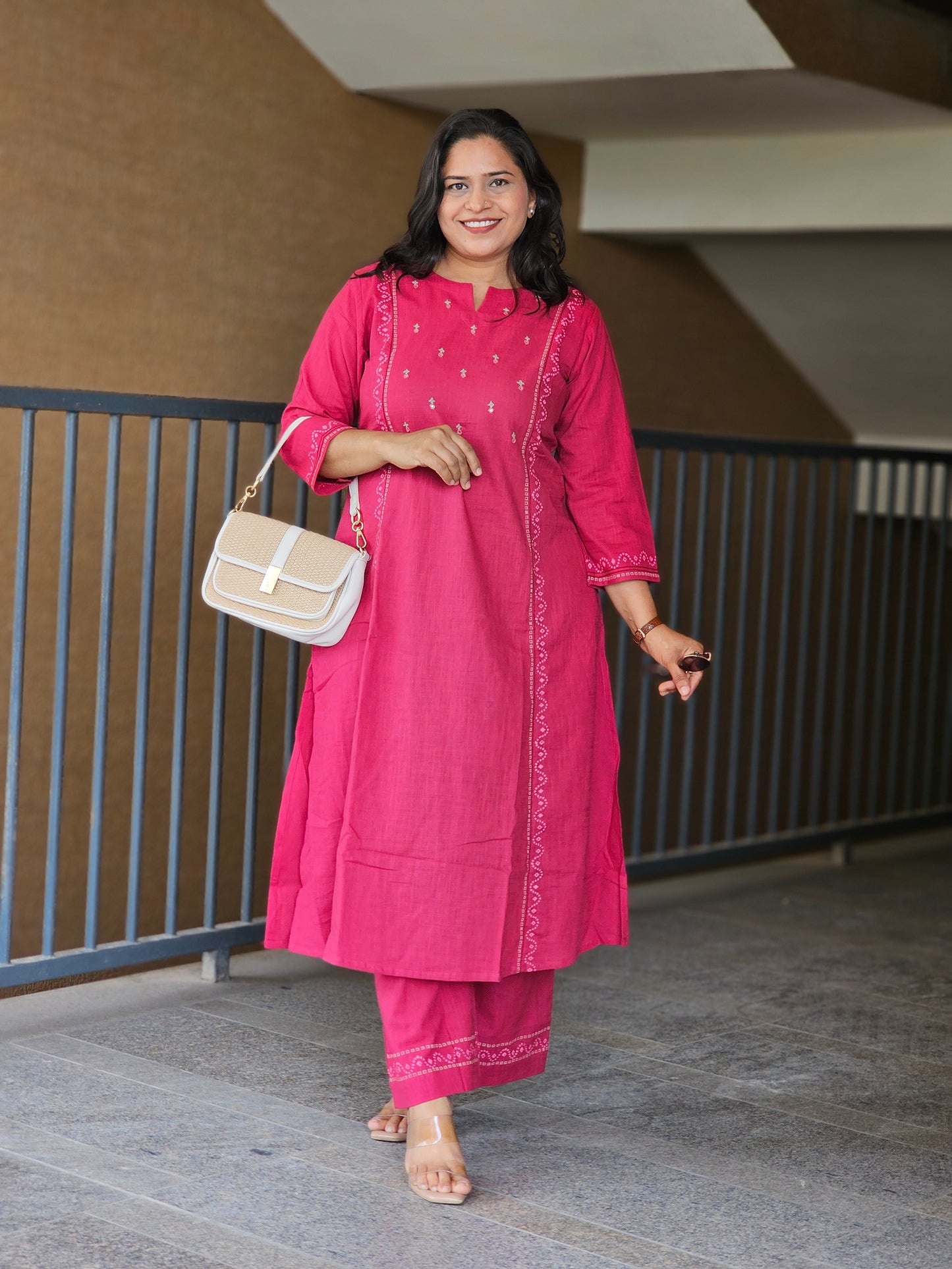 Magenta Aline Kurta Set