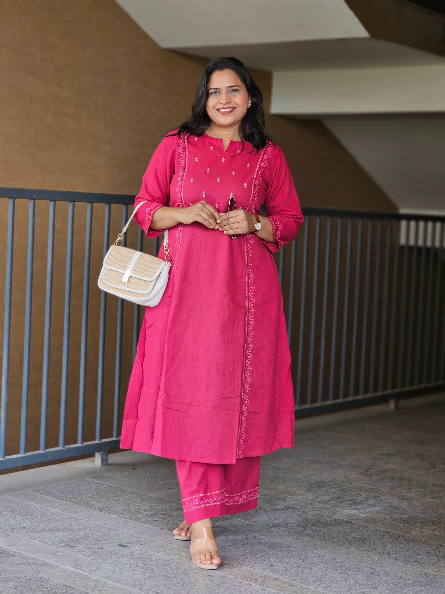 Magenta Aline Kurta Set