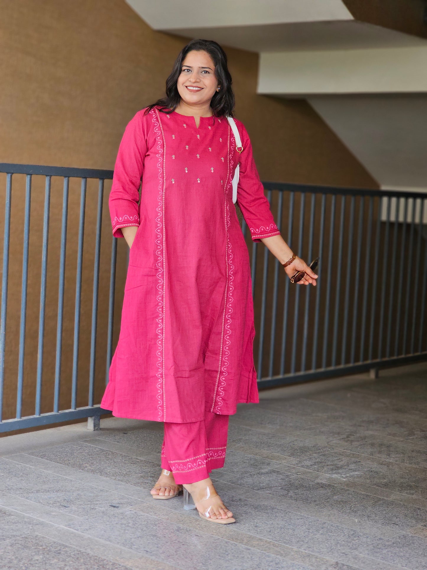 Magenta Aline Kurta Set