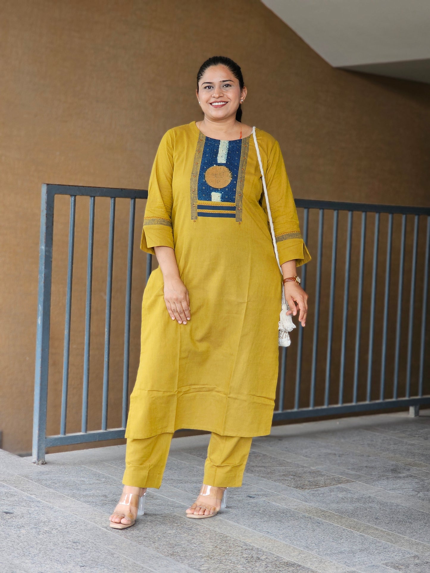 Olive & Indigo Elegance Kurta-Plazoo Set