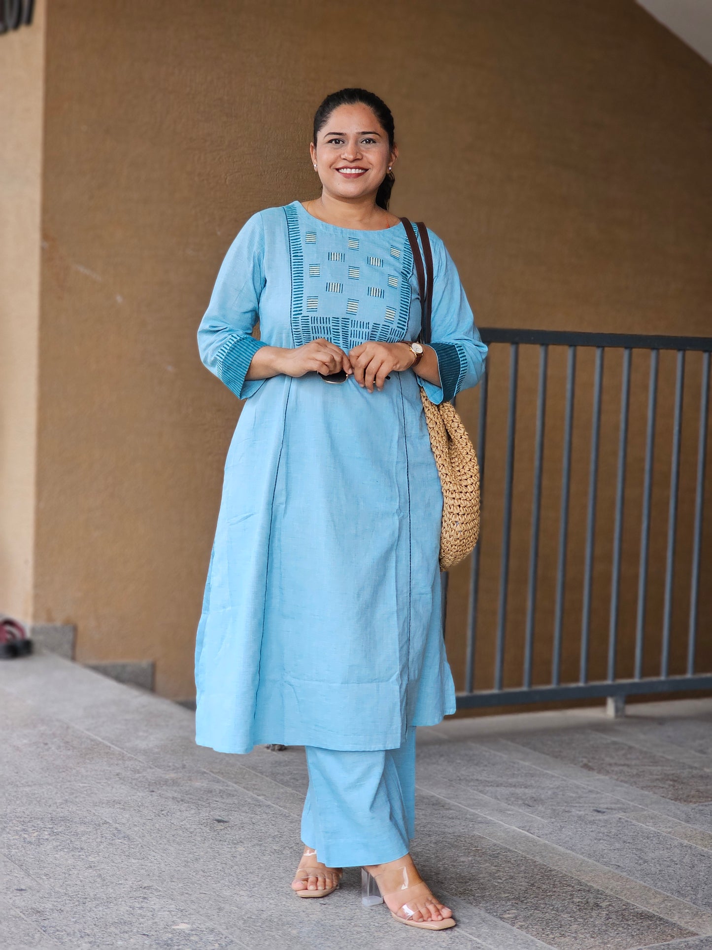 Ocean Mist Kurta-Plazoo set