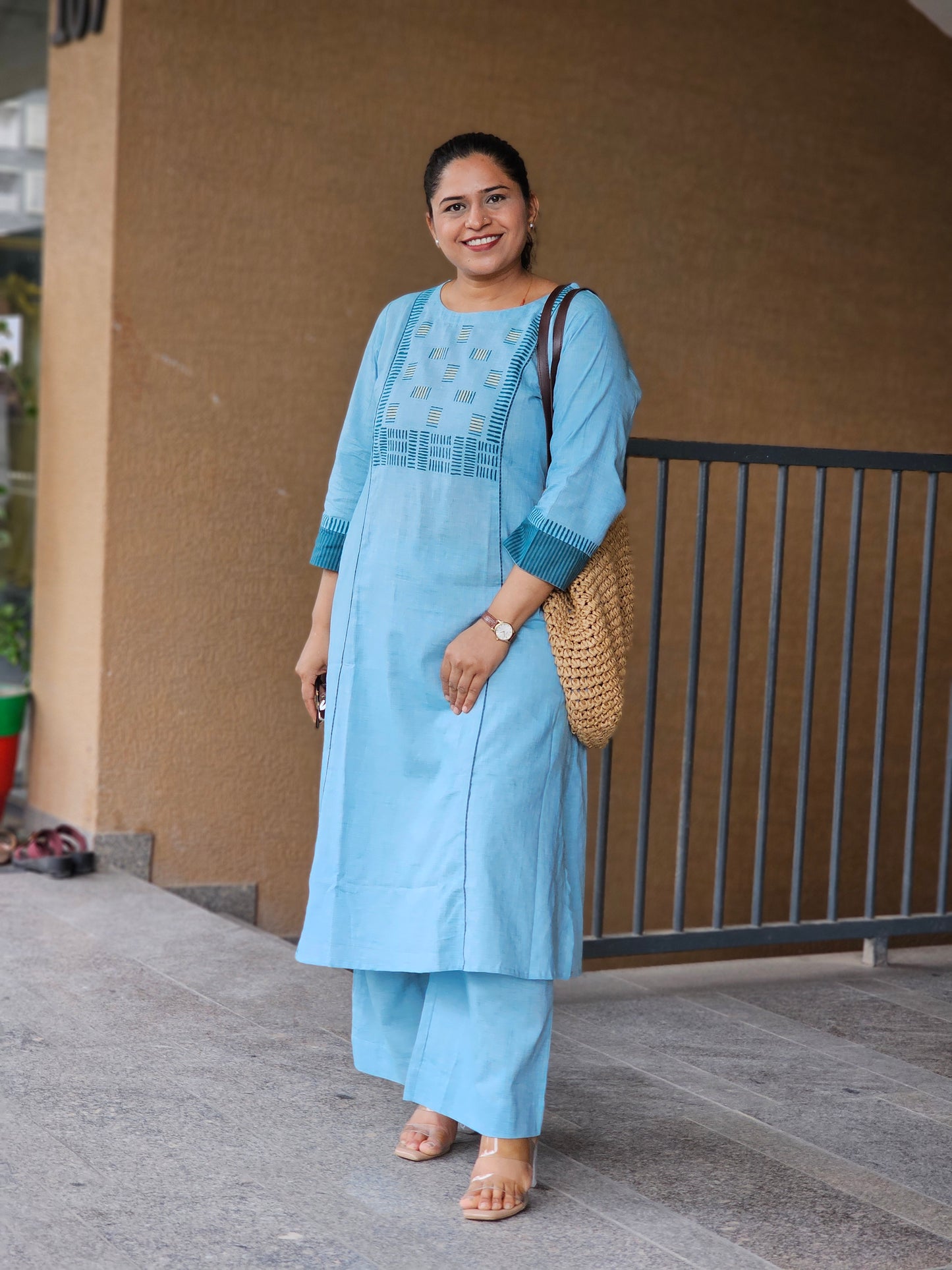 Ocean Mist Kurta-Plazoo set