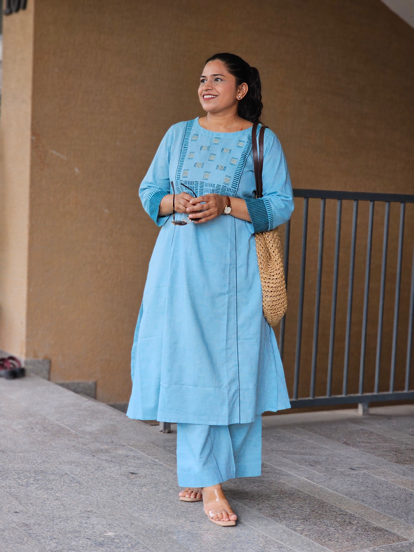 Ocean Mist Kurta-Plazoo set