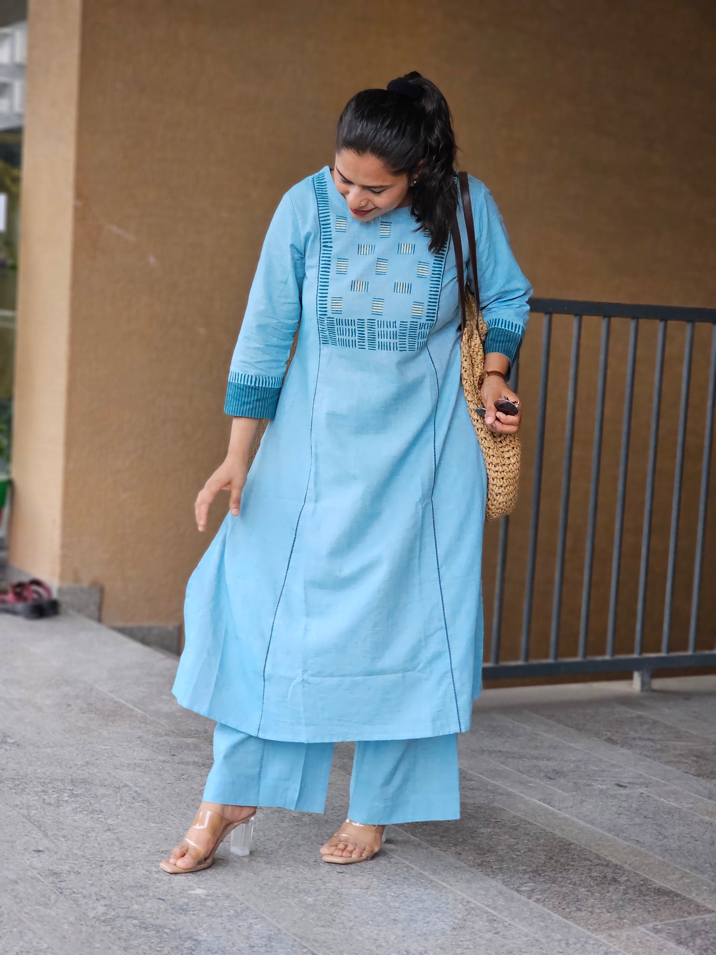 Ocean Mist Kurta-Plazoo set