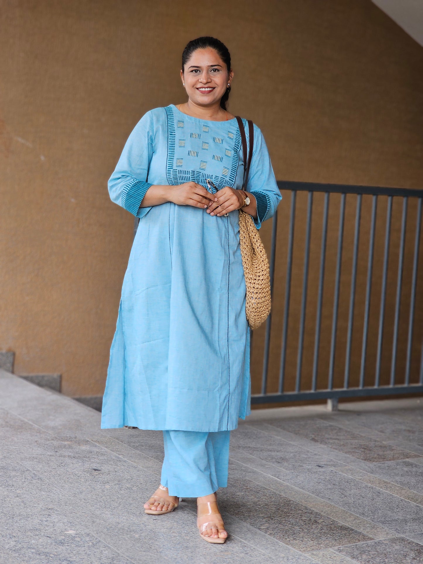 Ocean Mist Kurta-Plazoo set