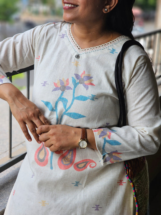 Classic White Cotton Kurta-Pent Set