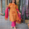 Mustard & Rani Pink Duppata Set