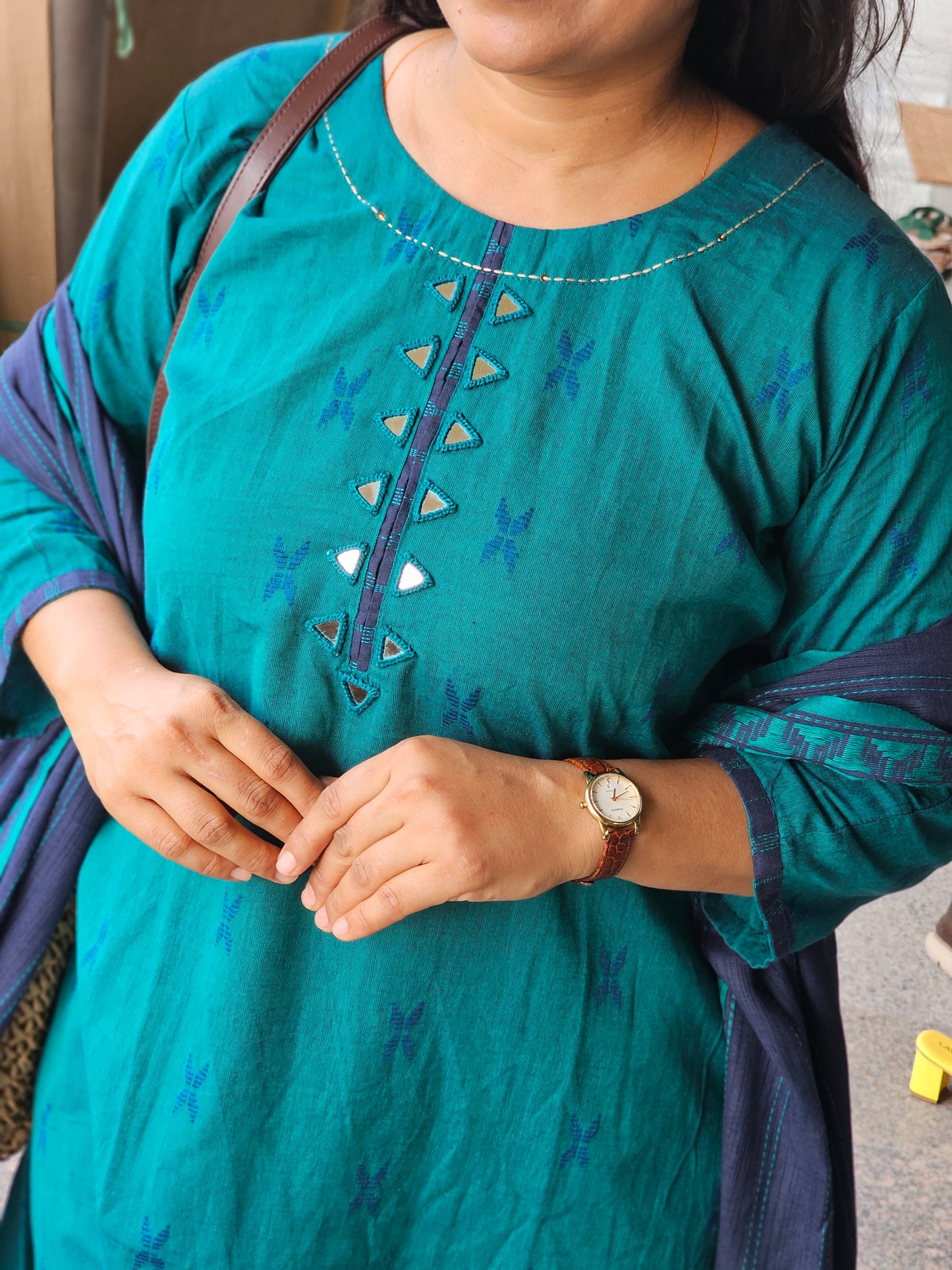 Teal & Indigo Duppata Suit Set