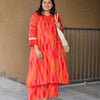 Orange Ikat Kurta-Plazo Set