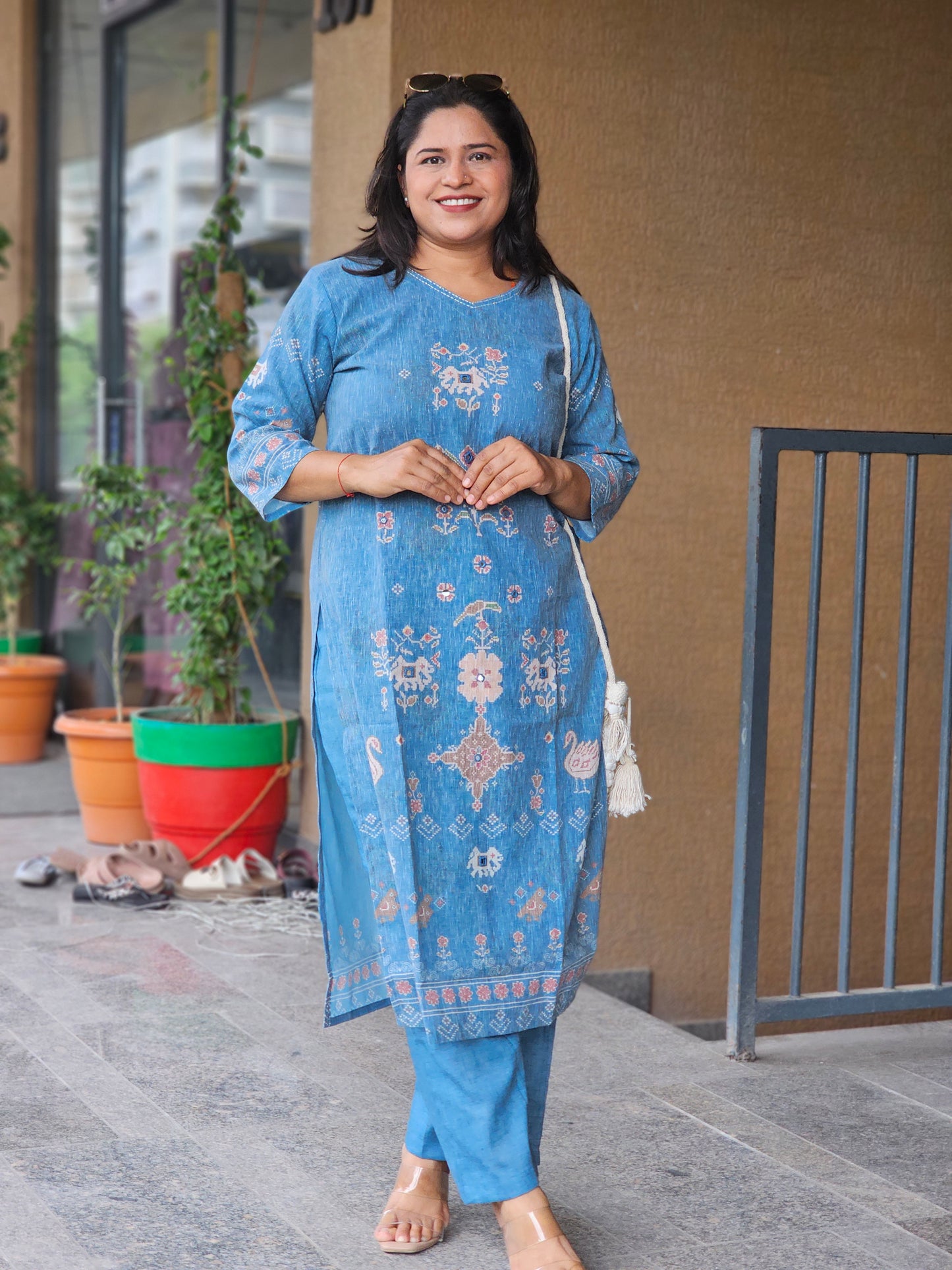 Indigo Blue Kurta-Plazo Set