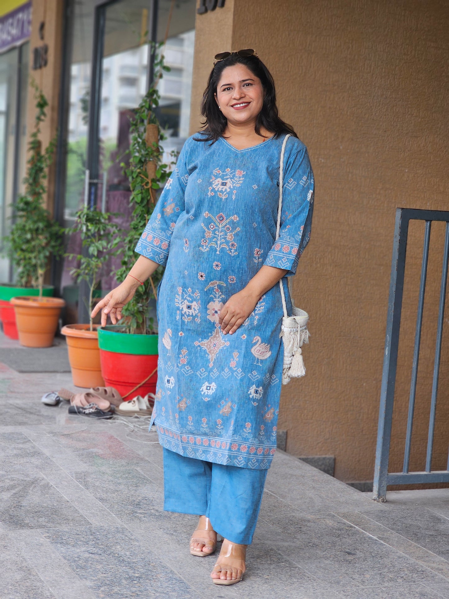 Indigo Blue Kurta-Plazo Set