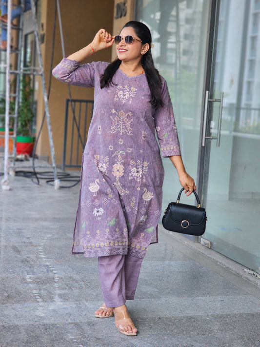 Lavender Mist Kurta-Plazo Set