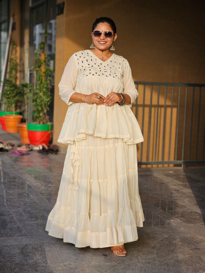 Off-White Flare Chaniya Choli