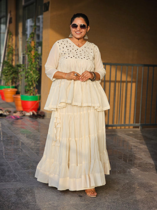 Off-White Flare Chaniya Choli