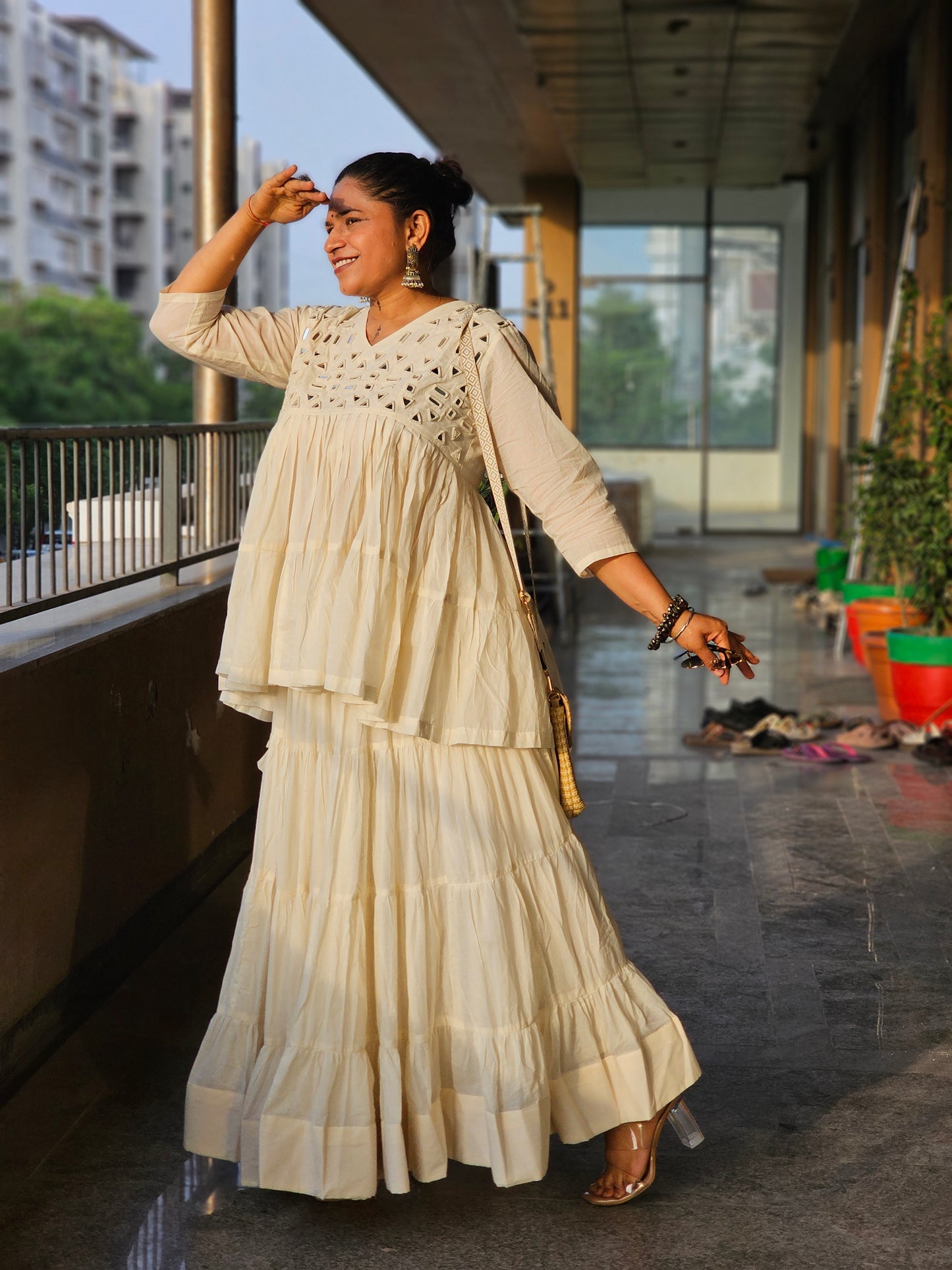 Off-White Flare Chaniya Choli