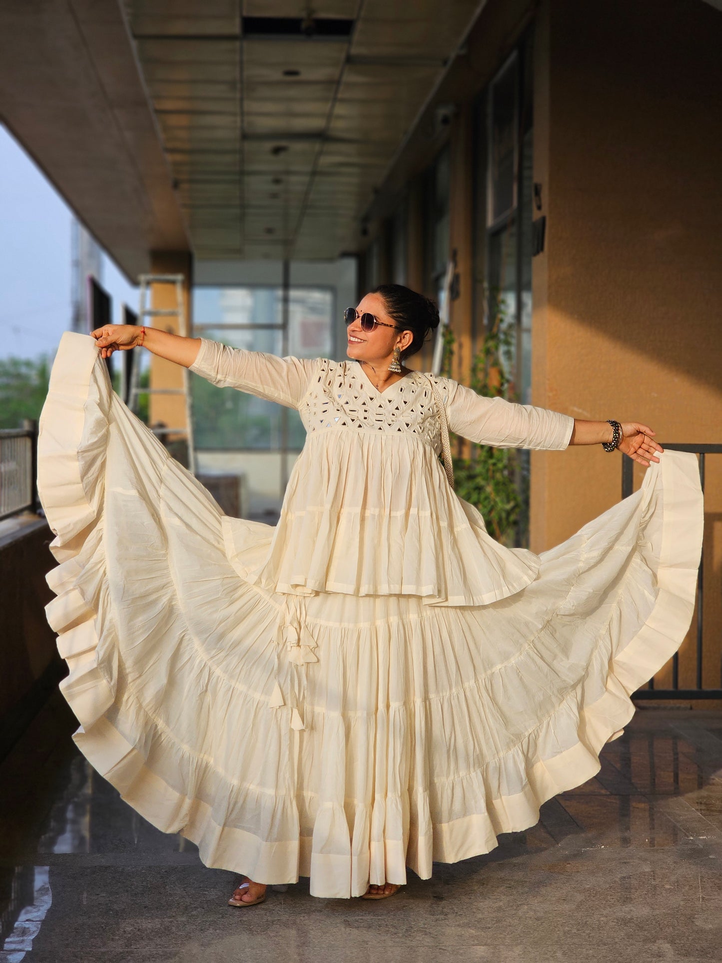 Off-White Flare Chaniya Choli