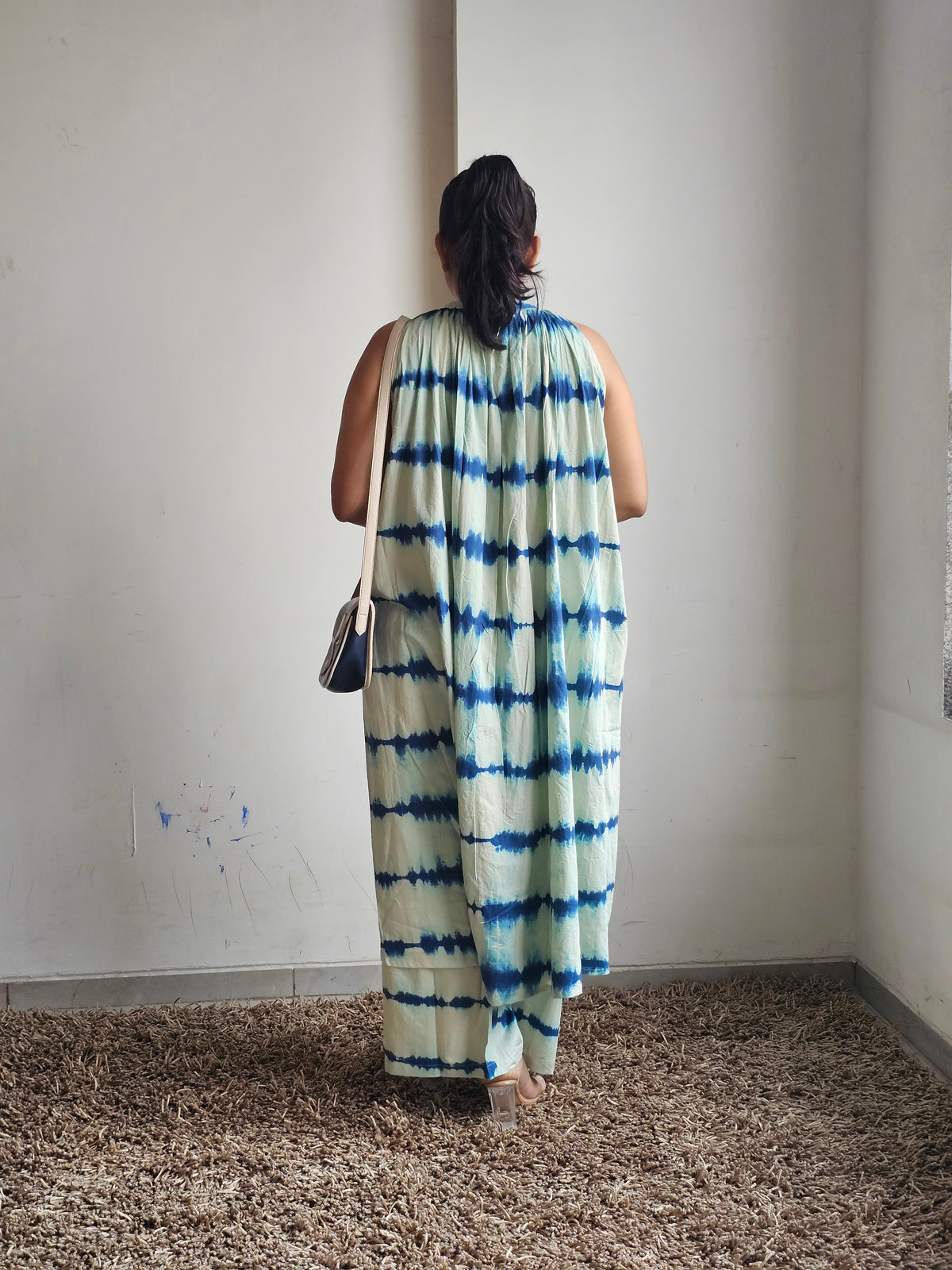 Ocean Blue Tie-Dye Halter Co ord Set